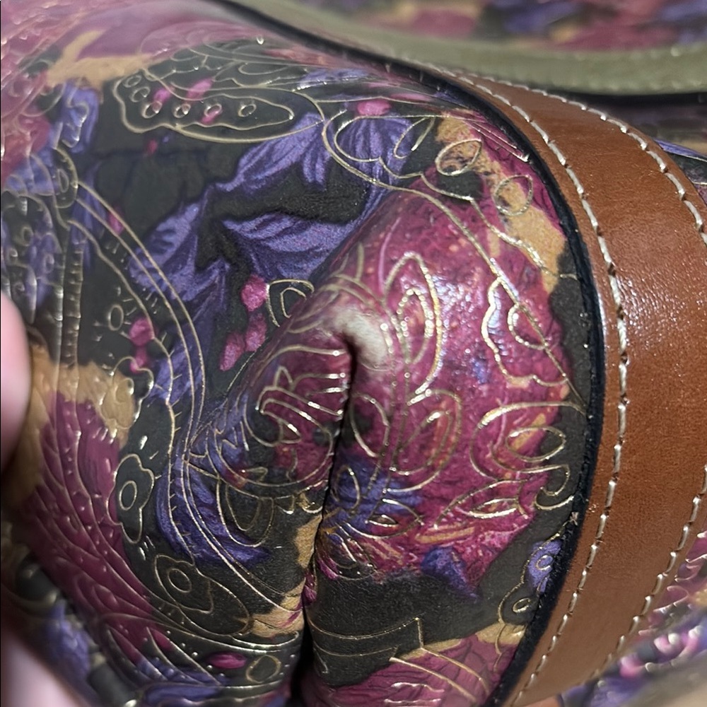 Parricia Nash Pink Purple and Gold Paisley and Floral Tote and Wallet Set - Picture 9 of 10